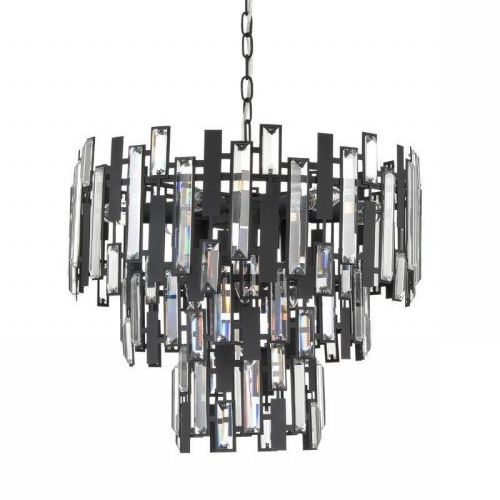 Люстра Darkness Chandelier three cascades Черный Прозрачный в Сочи | Loft Concept 