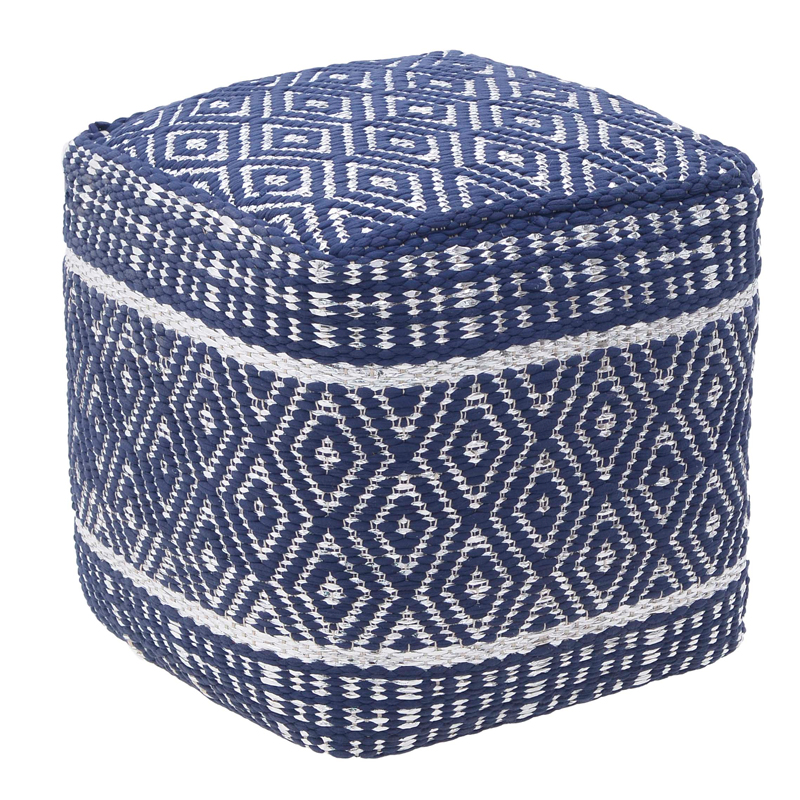 Пуф Rhombuses Kelim Ornament Pouf Синий Белый в Сочи | Loft Concept 