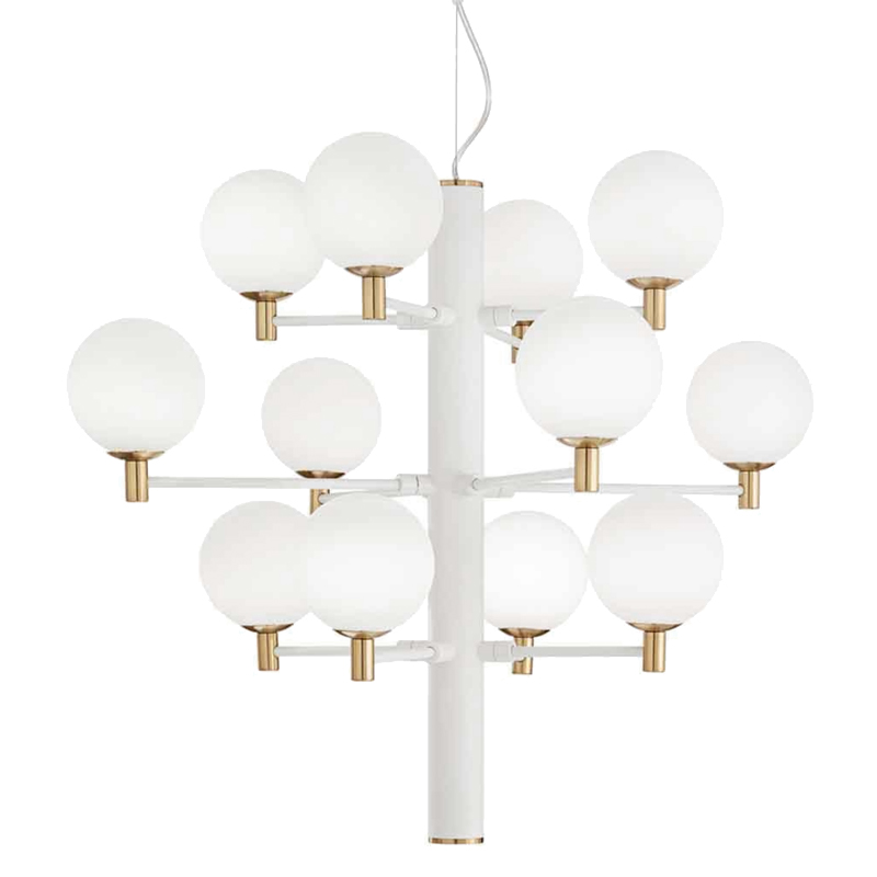 Люстра Italian Globe Abstraction Light White 12 Белый Золотой в Сочи | Loft Concept 