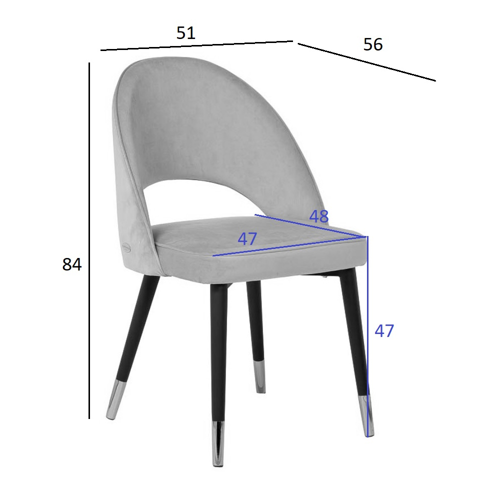 Стул велюровый серо-бежевый Schelde Gray Beige в Сочи