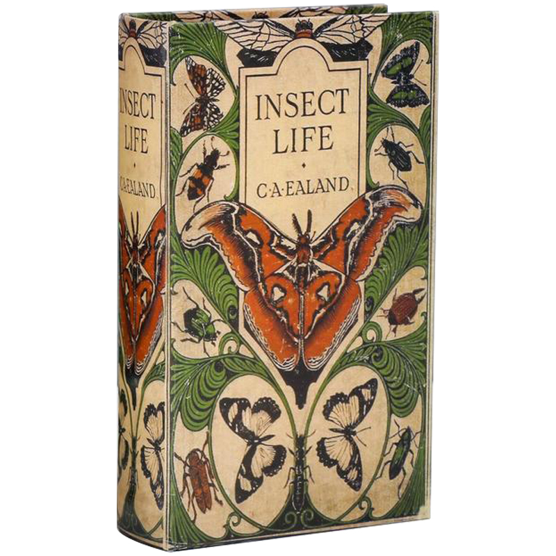 Шкатулка-книга с сейфом Insect Life Book Box Зеленый Бежевый Мульти в Сочи | Loft Concept 