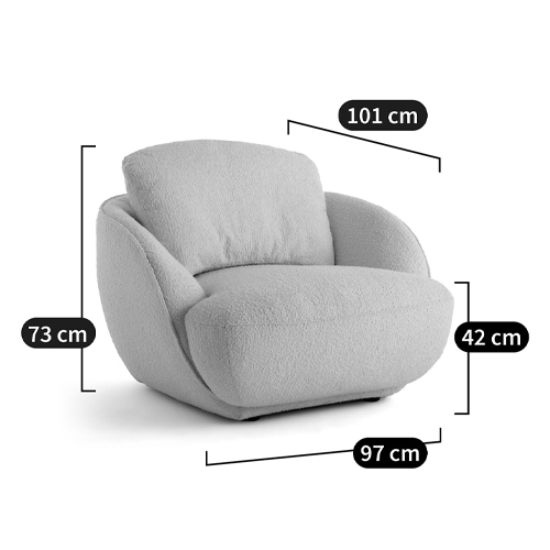 Полукруглое кресло из обивки меланж Halle Melange Armchair в Сочи