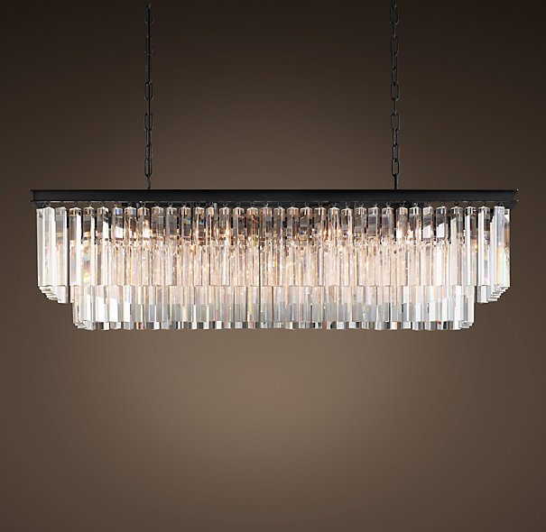 Люстра RH 1920s Odeon Clear Glass Fringe Blackiron 125 Черный в Сочи | Loft Concept 