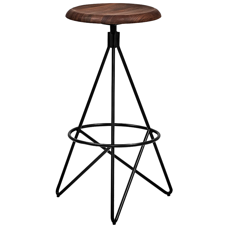 Барный стул Star Loft Stool Черный Коричневый в Сочи | Loft Concept 