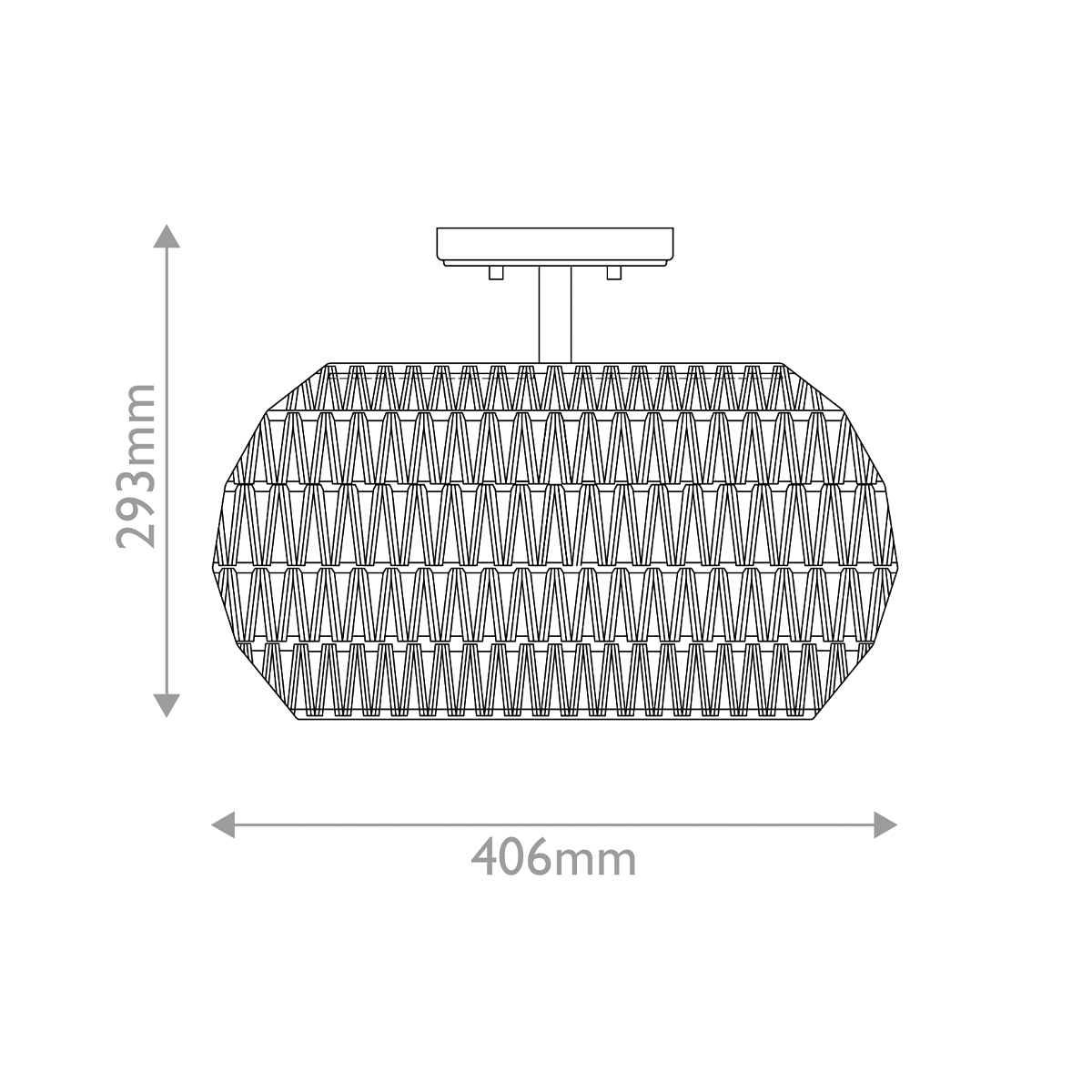 Потолочный светильник с плафоном из плетеного джута и черным каркасом Quoizel в Сочи