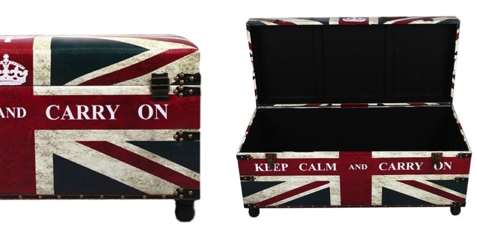Сундук Union Jack Leather "Keep calm and..." - Loft-Concept в Сочи
