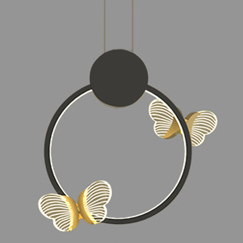 Светильник Butterfly Black Circle Прозрачный Черный Золотой в Сочи | Loft Concept 