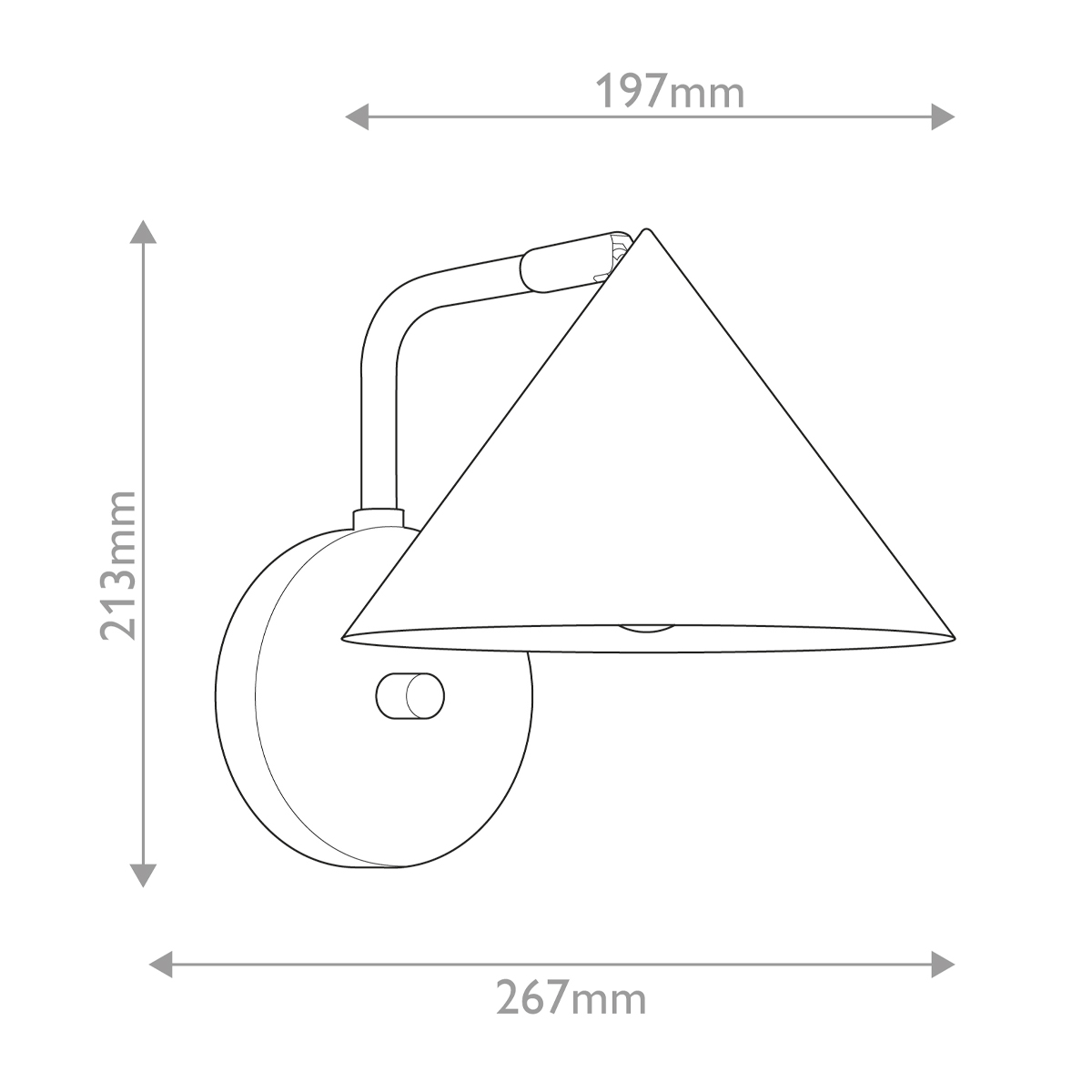 Бра с широким конусным плафоном с золотистой внутренней стороной Alora Mood в Сочи
