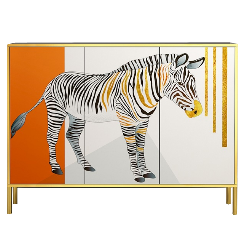 Комод Зебра Chest of drawers Zebra ivory ( слоновая кость ) Оранжевый Латунь в Сочи | Loft Concept 