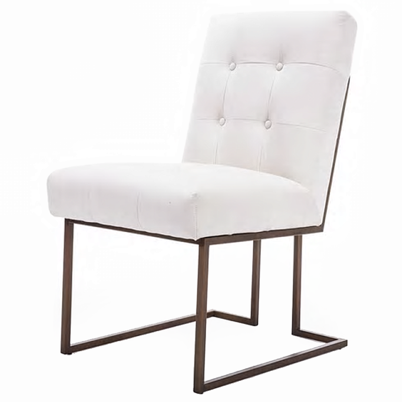 Стул обеденный Burleigh Dining Chair Pearl Iron Белый Коричневый в Сочи | Loft Concept 