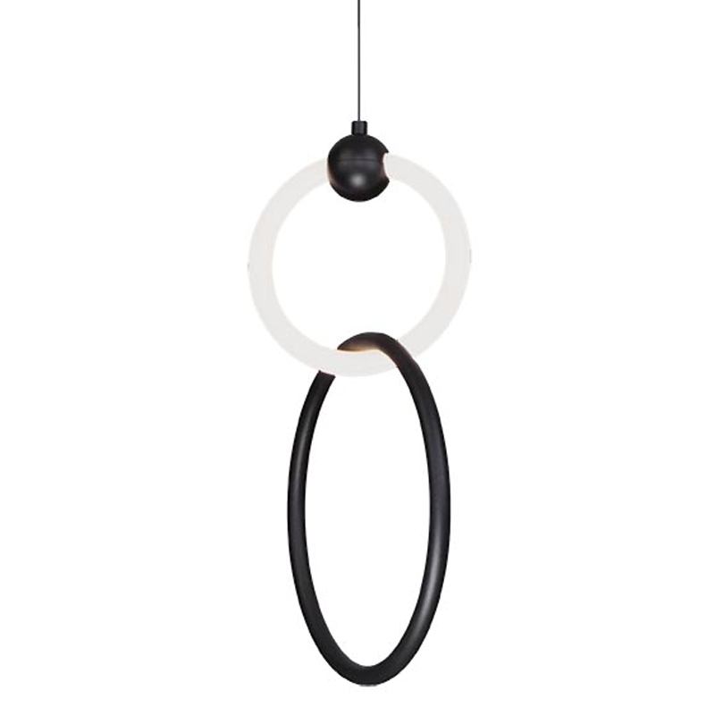 Подвесной светильник double RING LIGHT Черный Белый в Сочи | Loft Concept 