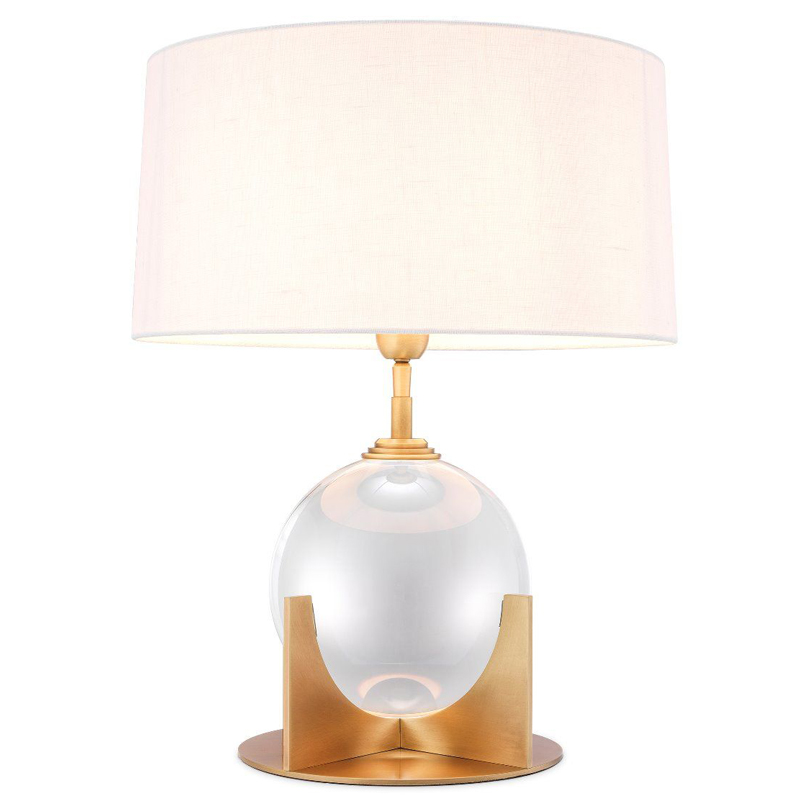 Настольная лампа Eichholtz Table Lamp Fontelina Латунь Античная полированная Прозрачный Белый в Сочи | Loft Concept 