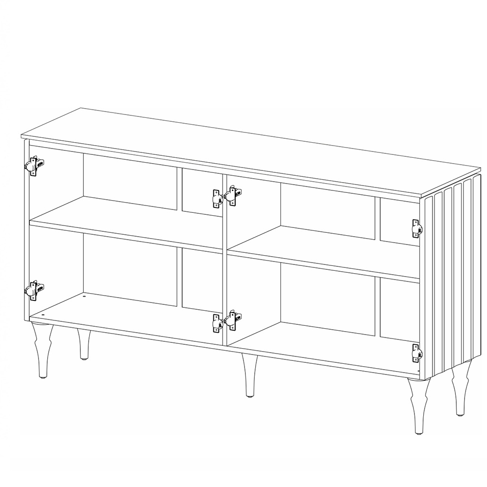 Консоль четырёхдверная с белым рельефным фасадом Expanses of Beauty в Сочи