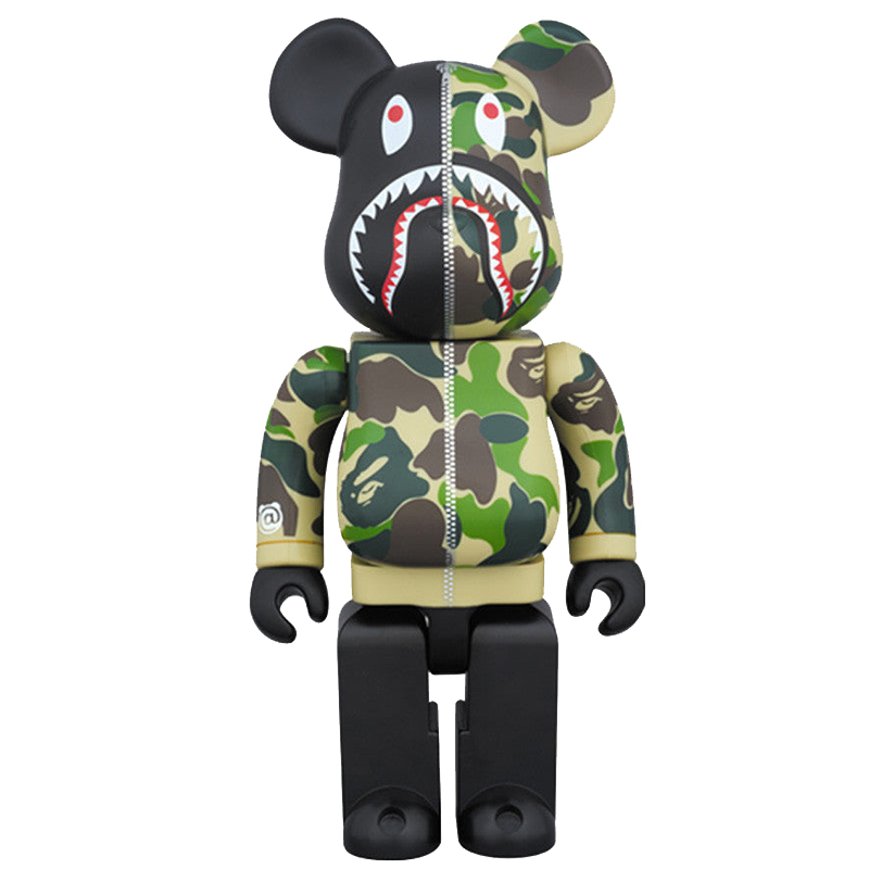 Статуэтка Bearbrick Camo Shark Зеленый Черный в Сочи | Loft Concept 