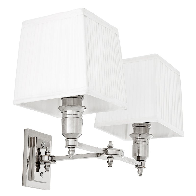 Бра Wall Lamp Lexington Double Nickel+White Никель Белый в Сочи | Loft Concept 