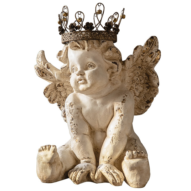 Статуэтка Angel Crown Provence Statuette Бежевый Коричневый винтаж в Сочи | Loft Concept 