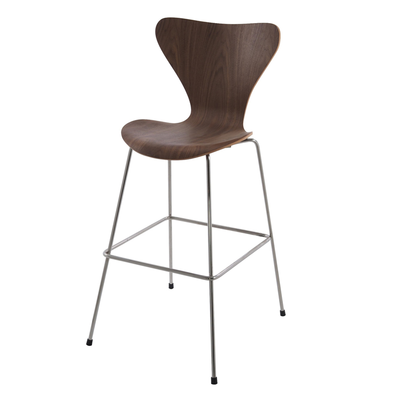 Барный стул Series 7 Bar Stool Орех Нержавеющая сталь в Сочи | Loft Concept 