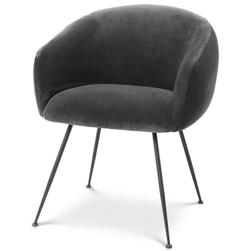 Стул Eichholtz Dining Chair Elbury Dark Grey Серый Черный Стул Eichholtz Dining Chair Elbury Dark Grey Серый Черный в Сочи | Loft Concept