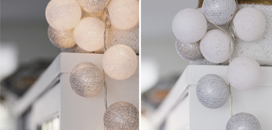 Гирлянда хлопковые фонарики Сotton Ball White-Silver - Loft-Concept в Сочи