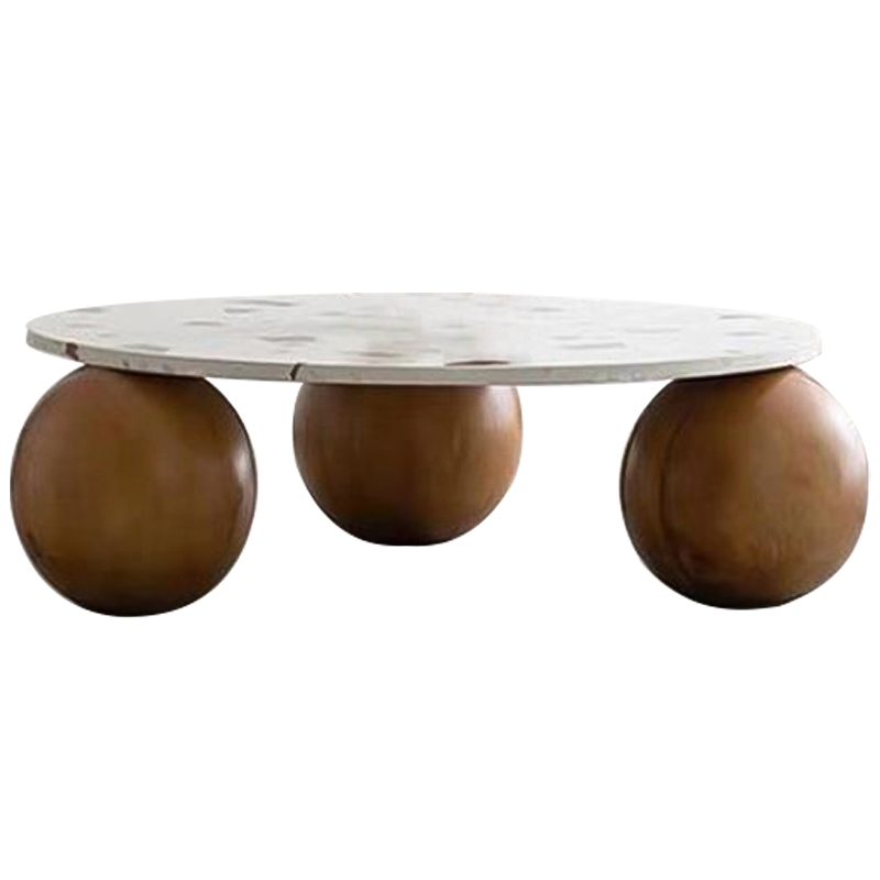 Кофейный стол Oliver Wooden Forms Coffee Table Коричневый Белый в Сочи | Loft Concept 