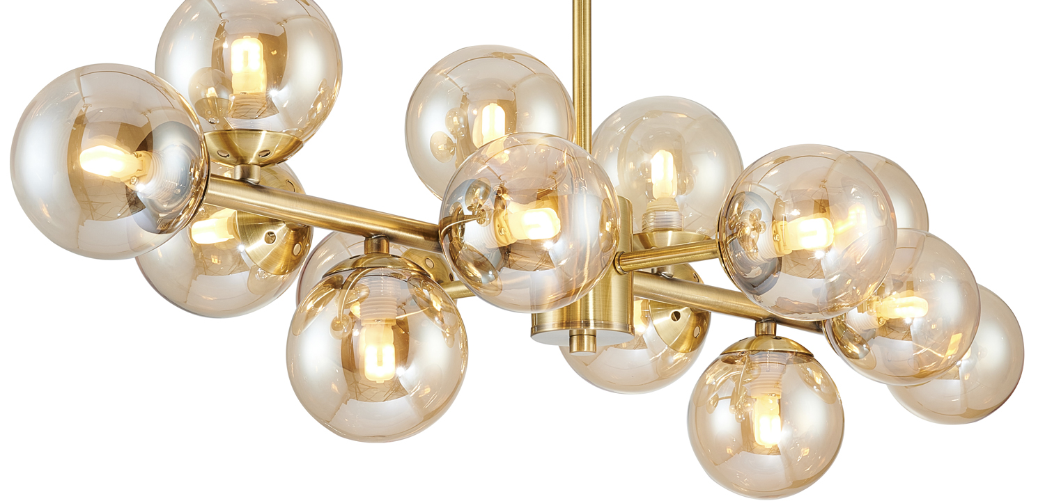 Люстра Berries Chandelier amber 14 - фото