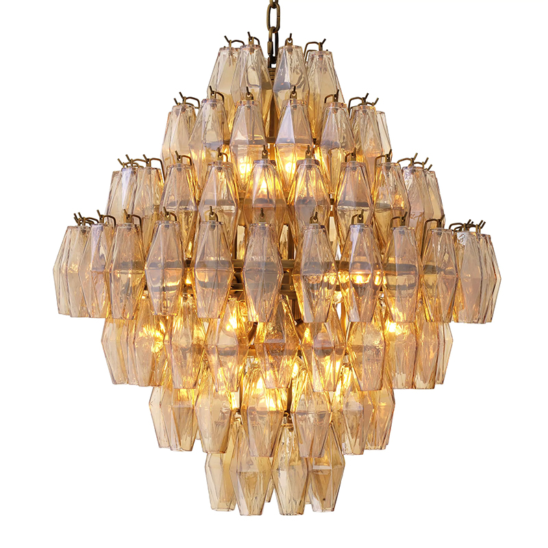 Люстра Eichholtz Chandelier Benini L Amber Янтарный Латунь в Сочи | Loft Concept 