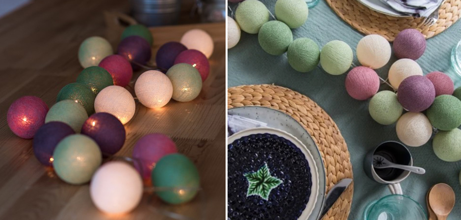 Гирлянда хлопковые фонарики Сotton Ball Forest Fruit - Loft-Concept в Сочи