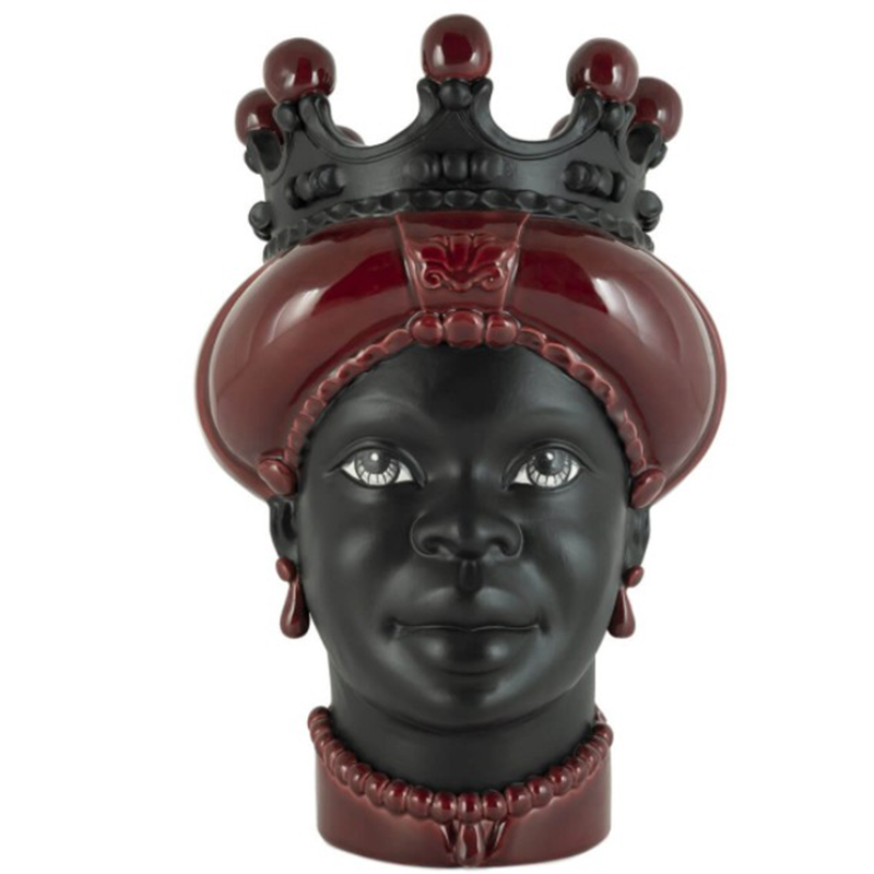 Ваза VASE MORO LADY CROWN DARK burgundy Бургундский красный Черный в Сочи | Loft Concept 