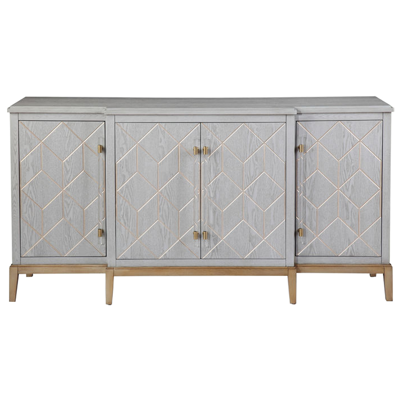 Комод Margaux Chest of Drawers Серый Латунь Прозрачный в Сочи | Loft Concept 