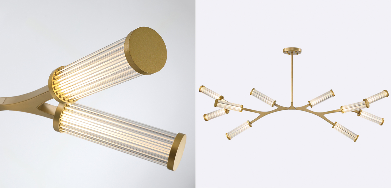 Люстра Cylinder Branches Chandelier Gold 10 - фото