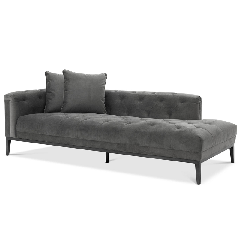 Кушетка Eichholtz Lounge Sofa Cesare Left grey Серый Темная бронза в Сочи | Loft Concept 