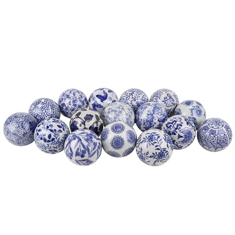 Статуэтка Oriental Blue & White Pattern Ball Белый Синий в Сочи | Loft Concept 