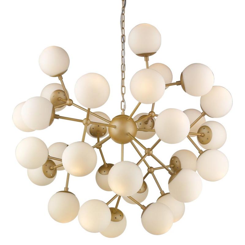 Люстра Berries Chandelier white matt 90 Золотой Белое матовое стекло в Сочи | Loft Concept 