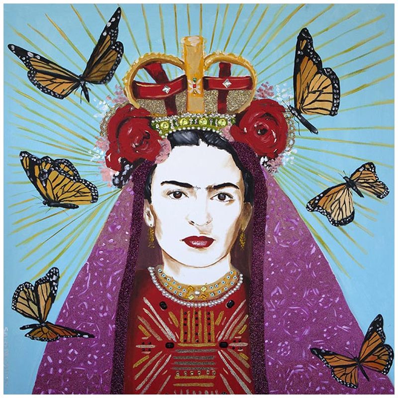 Картина Frida with roses on her head and butterflies Мульти в Сочи | Loft Concept 