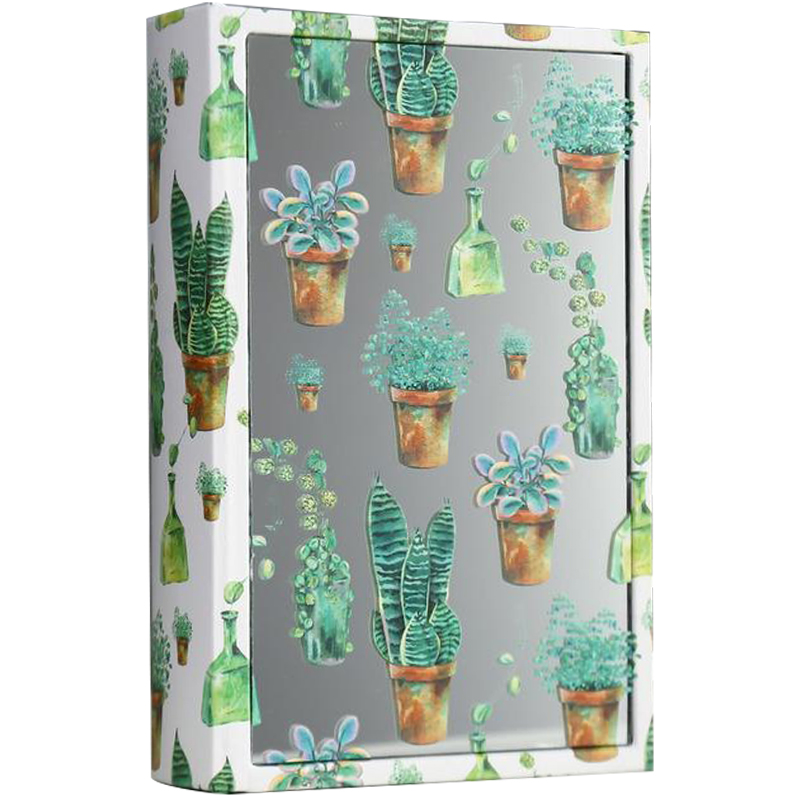 Шкатулка-книга Succulents Mirror Book Box Белый Зеленый Коричневый в Сочи | Loft Concept 