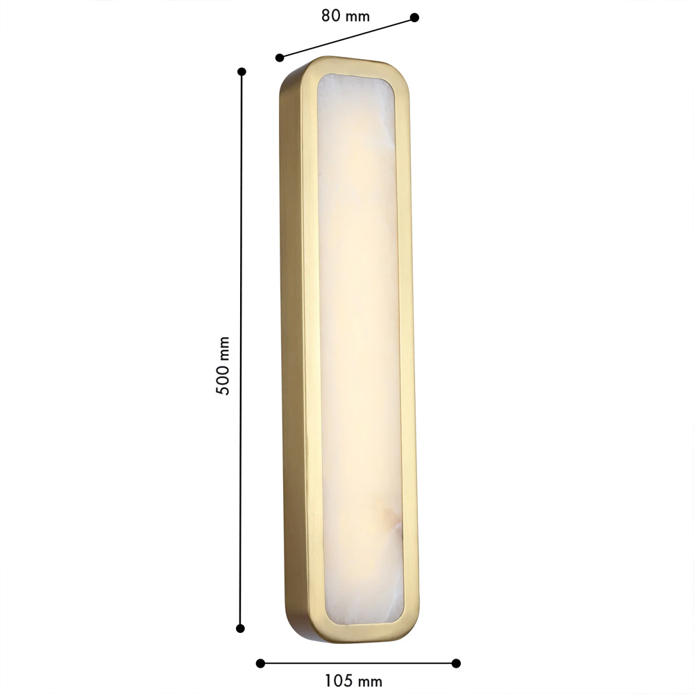 Бра в металлическом корпусе с рассеивателем из бежевого алебастра Cryptocrystalline Stone в Сочи