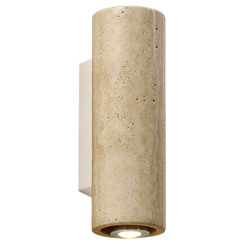 Бра Travertine Cylinder Spot Wall Lamp Бежевый Песочный Белый в Сочи | Loft Concept 