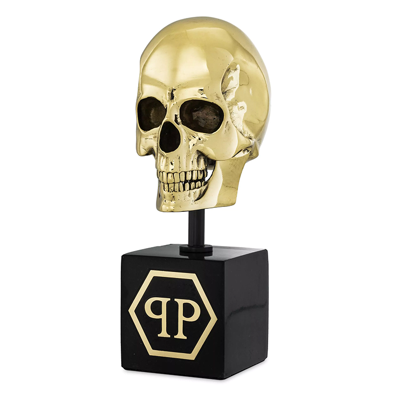 Статуэтка Philipp Plein Gold Skull S Золотой Черный в Сочи | Loft Concept 