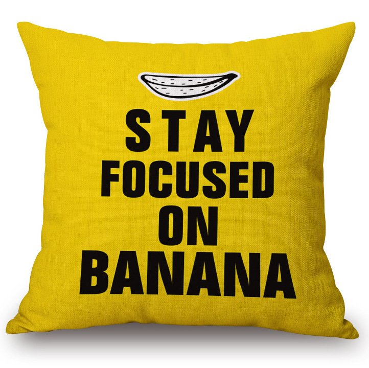 Декоративная подушка Stay Focused on Banana Желтый в Сочи | Loft Concept 