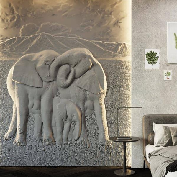 Барельеф ELEPHANTS  в Сочи | Loft Concept 