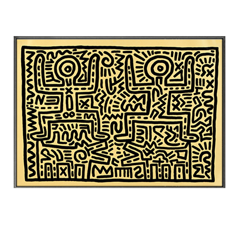 Постер Keith Haring 8 Черный Бежевый в Сочи | Loft Concept 