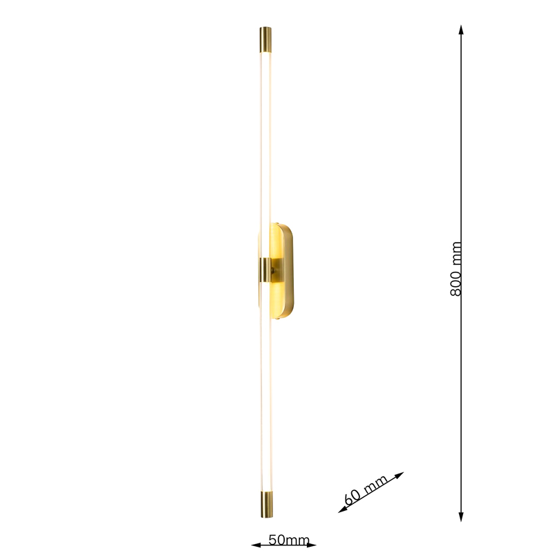 Бра Trumpet tube Double Золотое 80 см в Сочи