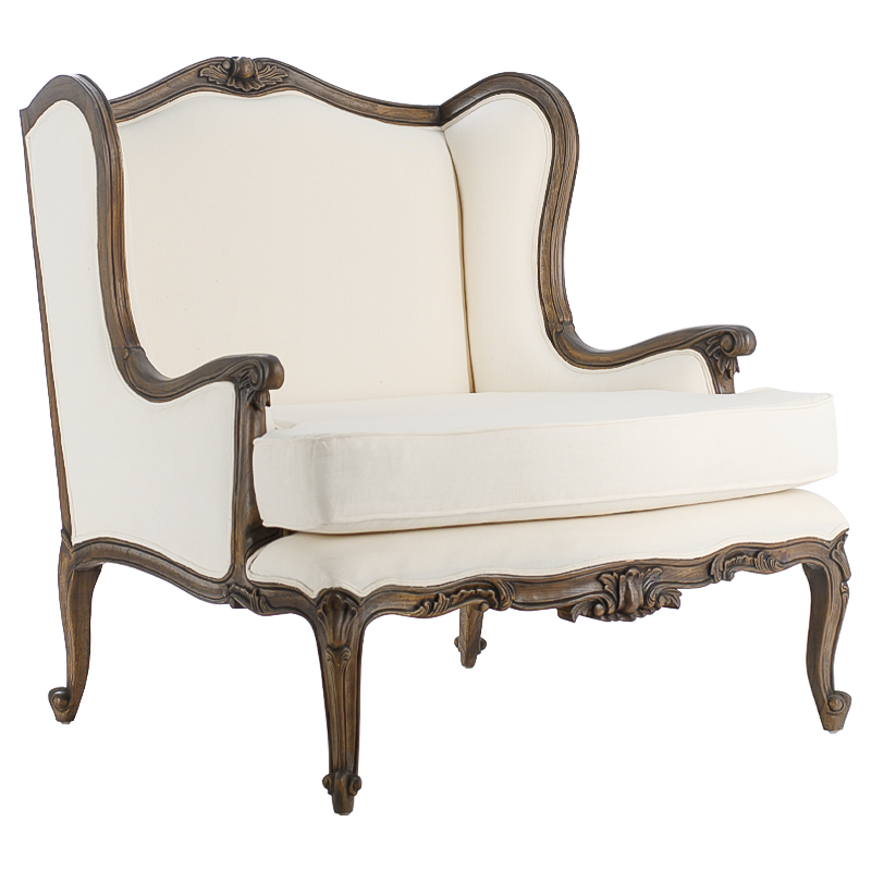 Кресло French Provence Armchair Fabrice ivory ( слоновая кость ) Коричневый в Сочи | Loft Concept 