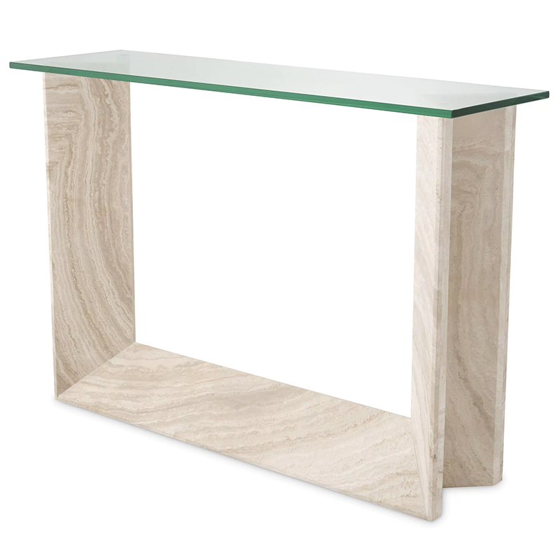 Консоль Eichholtz Console Table Fortuna Песочный Прозрачное Стекло в Сочи | Loft Concept 