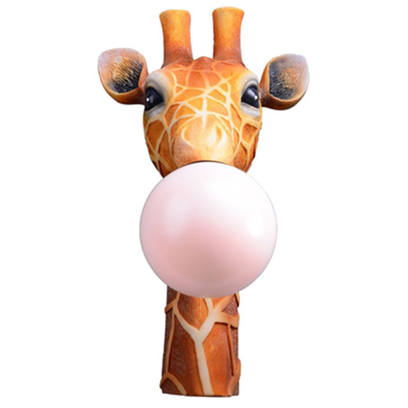 Бра для детской Жираф Bubble Gum Giraffe Wall Lamp Карамель Коричневый Розовый пастельный в Сочи | Loft Concept 