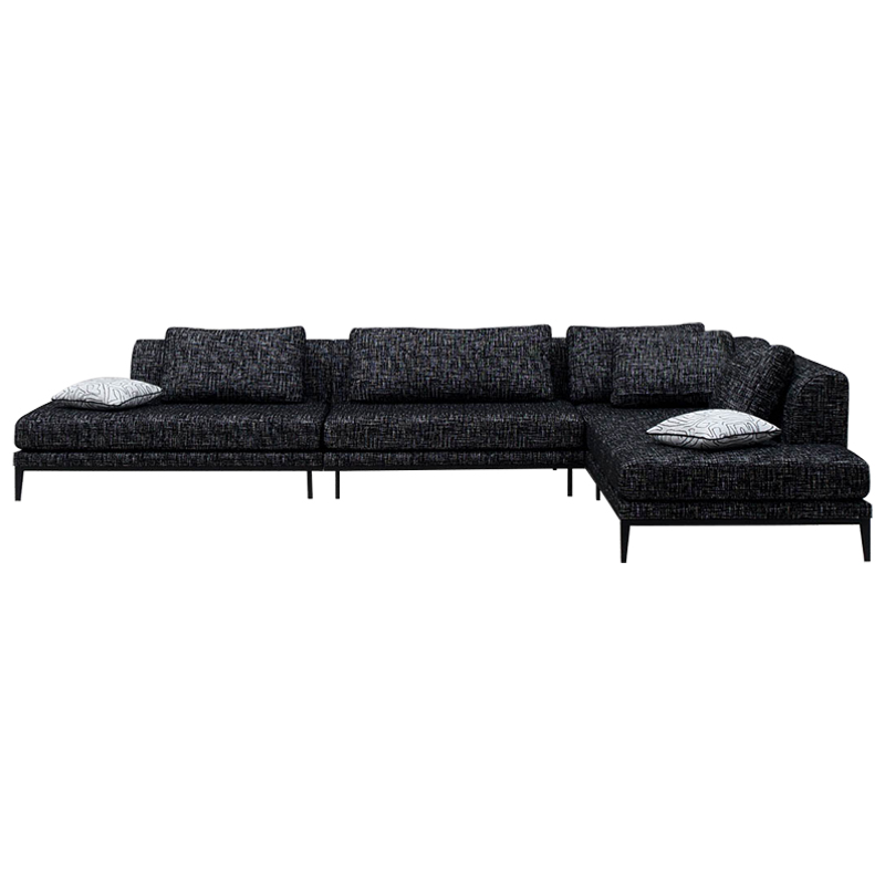 Угловой диван Ferguson Sofa Black Черный Черно-белый в Сочи | Loft Concept 