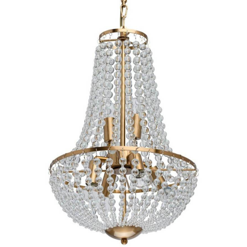 Люстра Virginia Clear Beads Chandelier Gold Золотой Прозрачное Стекло в Сочи | Loft Concept 