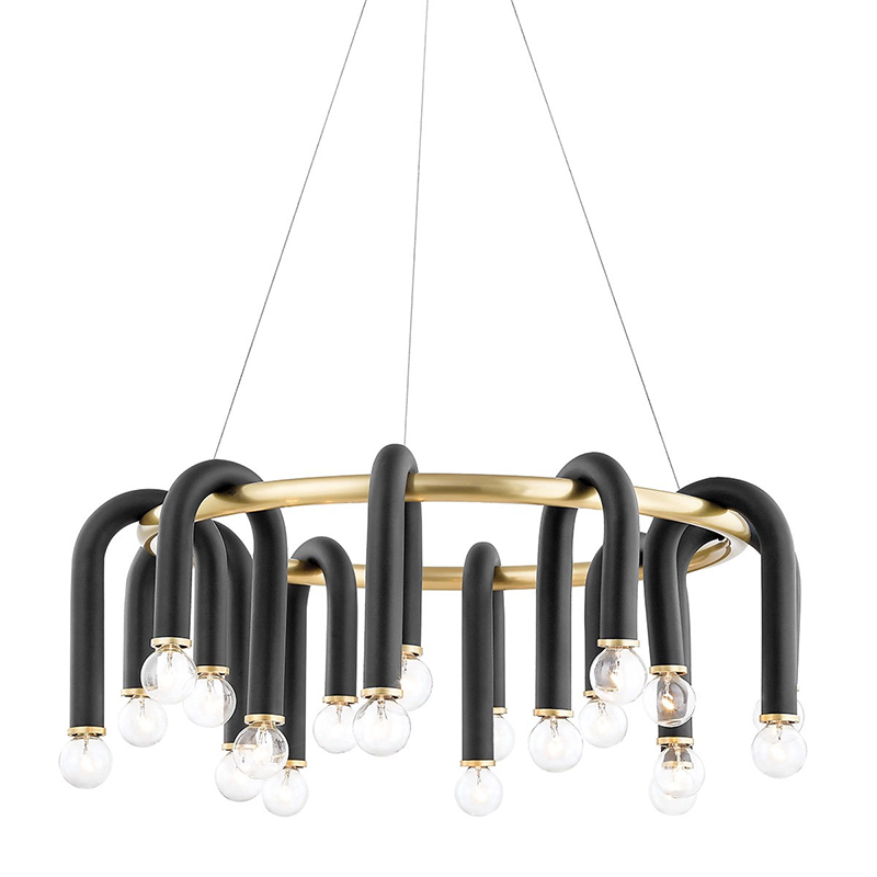 Люстра Paulson floppy chandelier round gold Черный Золотой в Сочи | Loft Concept 