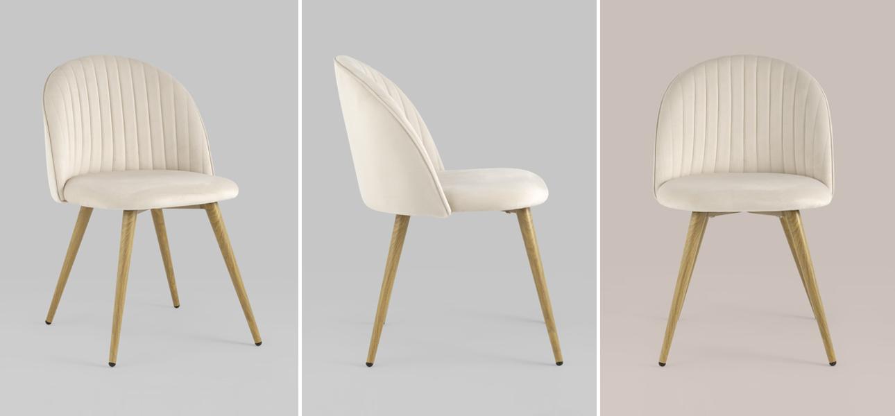 Стул Miruna Chair Молочный Велюр - фото