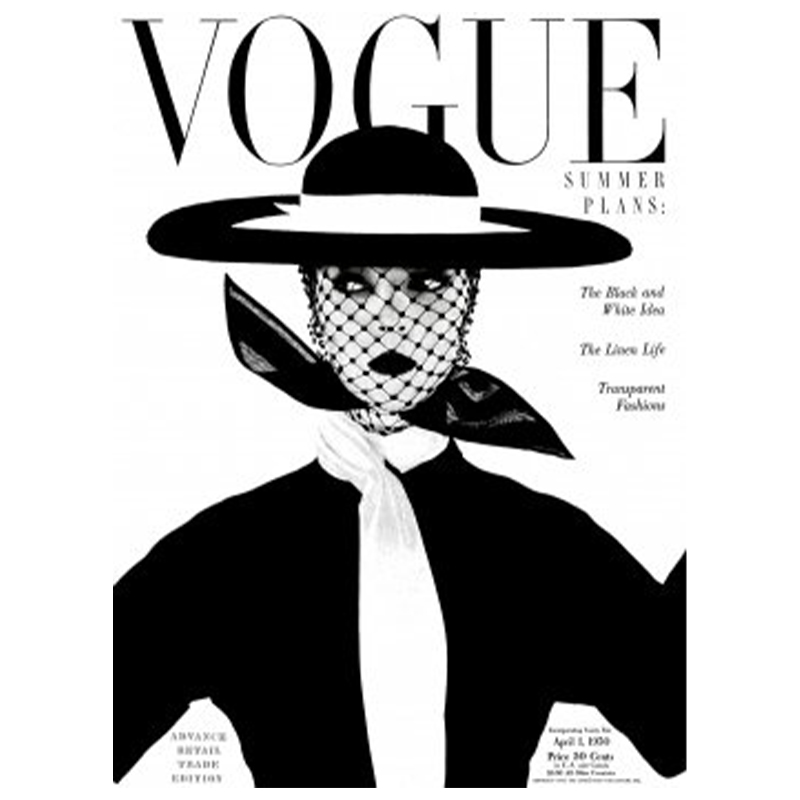 Постер Vogue Cover 1950 April Черный Белый в Сочи | Loft Concept 